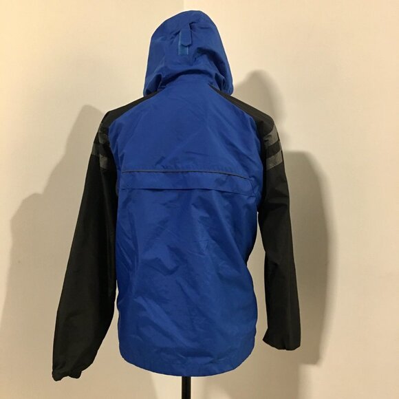 COLUMBIA Blue Black Rain Windbreaker Zip Jacket Unisex Kids Youth 14-16 Women XS - Picture 4 of 10